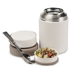 FOOD JAR 304不鏽鋼可折疊湯匙保溫便當盒EHTB-T19U, 750ml, Ivory, 1個