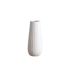 BLOCKMART 簡約陶瓷花瓶 條紋, 21x9.5x5.5cm, 白色, 1入