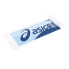 ASICS 亞瑟士 運動毛巾 F 水藍/深藍/白色 柔軟吸水 運動必備, 水藍+深藍+白色, 1條