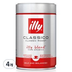 일리 클라시코 분쇄커피, 에스프레소, 250g, 4개