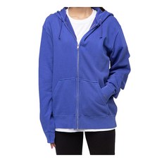 CARET 男女通用寬版成衣染色連帽外套 藍色 M號, M
