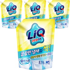 리큐 꿉꿉한 냄새 싹 실내건조 플로럴향 액체세제 리필, 4개, 2.1L