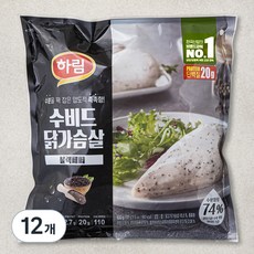 하림 수비드 닭가슴살 블랙페퍼 6개입, 100g, 12봉