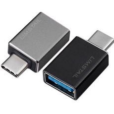 림스테일 USB 3.1 타입C 변환 OTG 젠더 2종 세트, 1세트, 블랙, 그레이