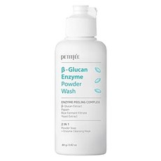 PETITFEE β-葡聚醣酵素潔顏粉, 溫和調理角質, 2合1 去角質潔面粉 80g, 1瓶