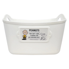 nishiki 錦化成 PEANUTS 置物籃, 尺寸約25x19x16CM, 25 x 19 x 16cm, 白色, 1個