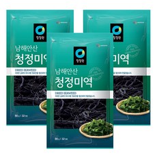 청정원 남해안산 청정미역, 80g, 3개