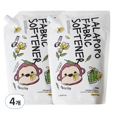 케이맘 랄라포포 유아용 섬유유연제 목련향 리필, 1.3L, 4개 4개, 1.3L
