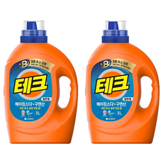 테크 베이킹소다 플러스 구연산 일반용 액체세제 본품, 3L, 2개 3L, 2개