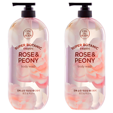 온더바디 수퍼보타닉 바디워시 로즈 앤 피오니향, 865ml, 2개 900g, 2개