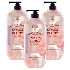 온더바디 수퍼보타닉 바디워시 로즈 앤 피오니향, 865ml, 3개 900g, 3개