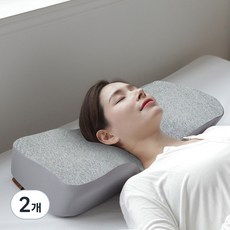 Live Mom 高級 3D 記憶海綿枕頭 2p + Cover 2p, 混灰色, 2組
