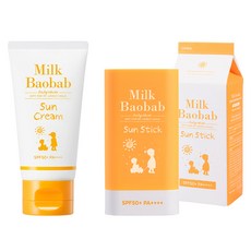 밀크바오밥 베이비앤키즈 선크림 SPF50+ PA++++ 80ml + 밀크바오밥 베이비앤키즈 선스틱 SPF50+ PA++++ 18g, 1세트