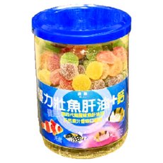 廣融 優力壯魚肝油 + 鈣 軟糖，補充兒童營養，含維他命A、D、E, 275g, 1罐