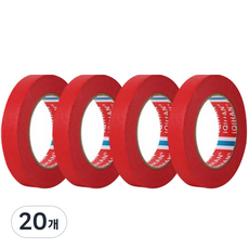 iQIHAN 칼라 마스킹테이프 빨강 20 mm x 20 m, 20개