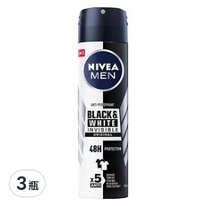 NIVEA 妮維雅 男士止汗爽身噴霧 無印乾爽, 150ml, 3瓶