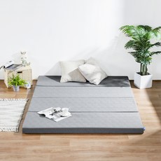 Sleeplace 4層可折疊式記憶海綿床墊 5cm, 灰色的, 5 厘米