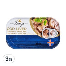 BANGA 鱈魚肝, 開罐即食, 冰島新鮮魚獲製成, 115g, 3罐