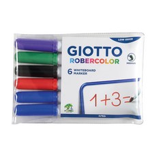 GIOTTO be-be 兒童專用五色白板筆 6支 Set, 酒精性溶劑, 容易清洗, 安全無毒