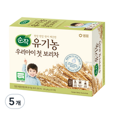 순작 유기농 우리아이 첫 보리차 160g, 5개