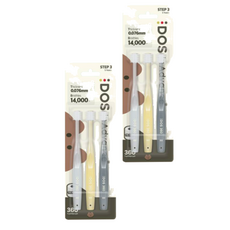 DOS 아동용 360도 칫솔 3단계 3종 세트, 화이트 + 아이보리 + 그레이, 2세트 화이트 + 아이보리 + 그레이, 2세트