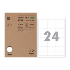 Formtec 激光噴墨標籤紙 LS3106 100 張, 24格, 1組