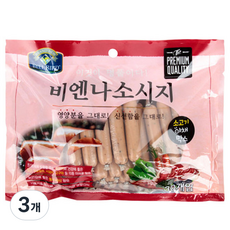 벨버드 반려견 비엔나 소시지 30p, 소고기 + 야채 혼합맛, 450g, 3개