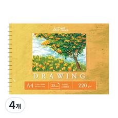 DOOSUNG PAPER Art Prince繪圖春季素描本 220g D01, 4個, 25張, A4