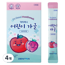 제니튼 닥터제니 일회용 스틱 어린이 가글 사과자두향 10p, 100ml, 4개