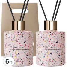 플렌느 마블 디퓨저 2p + 스틱 10p + 쇼핑백형 박스, 다우니코튼, 200ml, 6개 다우니코튼, 6개
