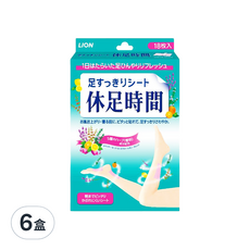 LION 獅王 休足時間 清涼舒緩貼片, 採用舒適材質, 高含水凝膠貼布, 有效減少足部疲勞, 18片, 6盒