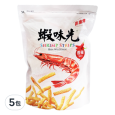裕榮食品 蝦味先 香辣口味, 非油炸, 300g, 5包