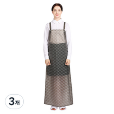 웰프런 반투명 우레탄 유니도트 방수 앞치마 대, 블랙, 3개