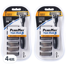 드위트리 프리미엄 MAX 3단 일회용 면도기 + 리필 면도날, 4세트