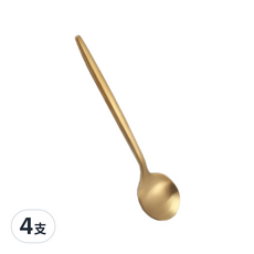 邸家本舖 304不鏽鋼歐風純色餐具, 土豪金色精緻茶勺/主餐叉, 土豪金色, 4支