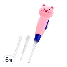 고나비 LED 캐릭터 유아귀이개 핑크고양이, 6개, 1개입