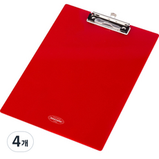 시스맥스 칼라 클립보드 A4, RED, 4개 RED, 4개
