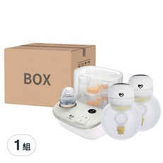 C-more 新貝樂 K2高效能溫奶消毒烘乾鍋 + HandFree 修護免持電動吸乳器 2個,1組, K2, 白色