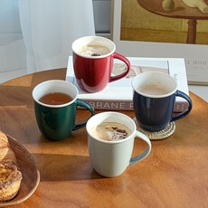 로얄보덴 유광 딥컬러 머그컵 330ml x 4종 세트, 블루, 그레이, 레드, 그린, 1세트
