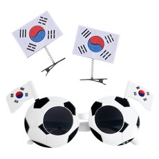 파티쇼 태극기머리핀 2p + 깃발태극기안경 세트, 혼합색상, 1세트 혼합색상, 1세트