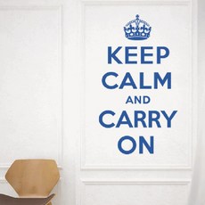 시트로 Keep calm and carry on 스티커 L, pale블루레터링