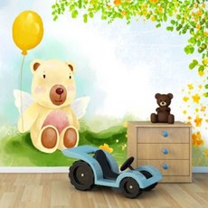 하우디 키즈벽지 K-904, 풍선 든 곰돌이