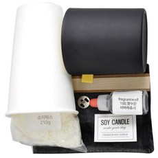 케이지 캔들 키트 블랙인골드 글라스 270ml + 소이왁스 210g + 프래그런스오일 20ml + 6p, 100 향수향 비바라쥬시, 블랙인골드글라스 270ml + 소이왁스 210g + 프래그런스오일 20ml + 6p