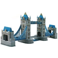 3D 매직퍼즐 내가 만드는 세계 유명 건축물 시리즈 타워브릿지 종이블록, 1개, 41피스