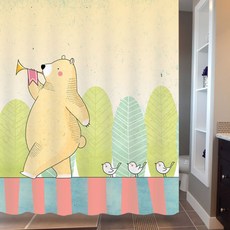 동물샤워커튼