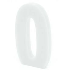 壓克力立式裝飾大寫數字, 0（白色）
