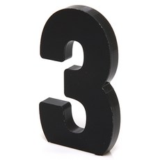 壓克力立式裝飾大寫數字, 3（黑色）