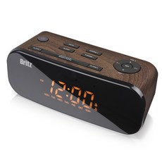 브리츠 시계 알람 라디오 스피커, BZ-M107, 우드