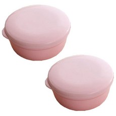 리버그린 파스텔 휴대용 비누케이스 원형 핑크, 2개입