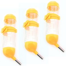 블럭마트 햄스터 기니피그 소동물 125ml 물통, 옐로우, 3개